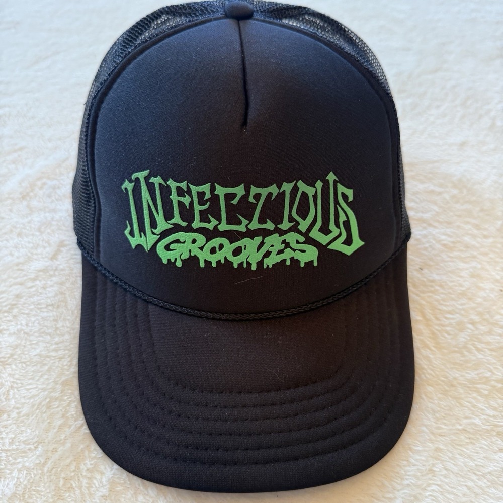 Infectious Grooves Flip Cap Hat Official Black Green EUC Tendencies Skate